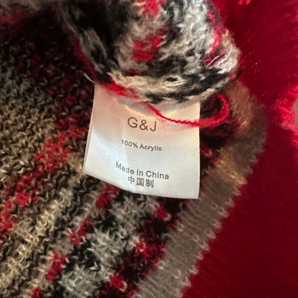 Women's G&J Red Green Rudolph Run Christmas Crew Neck Ugly Holiday Sweater L - Picture 5 of 7